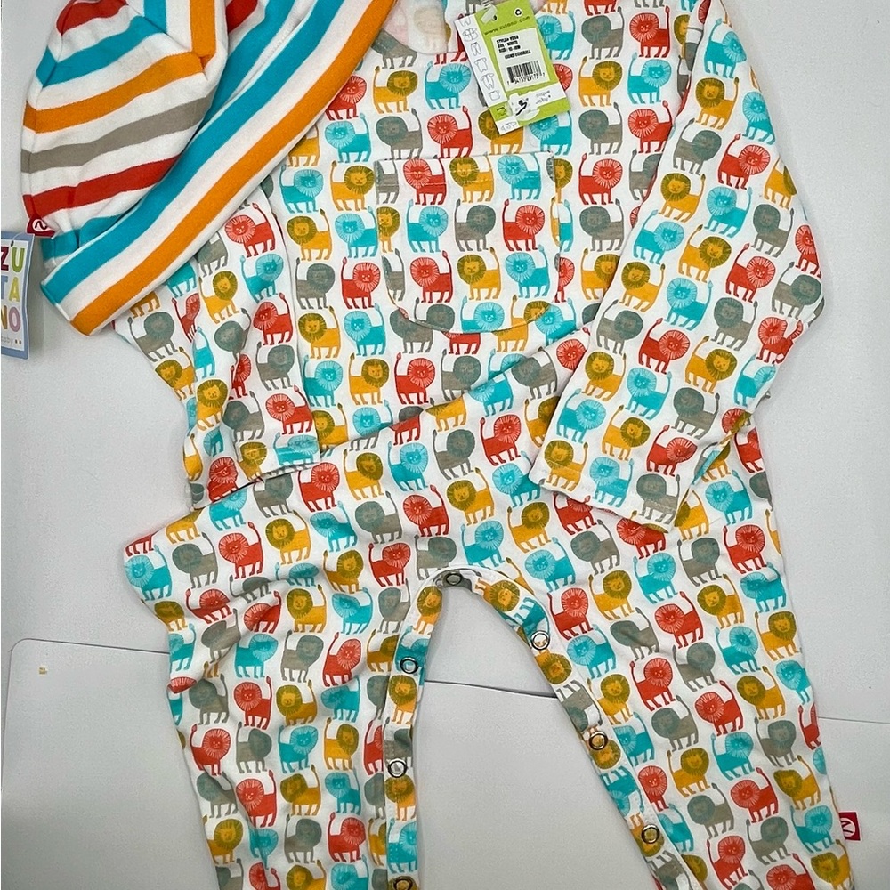 Zutano Colorful Elephant Print Kids One Piece 12-18